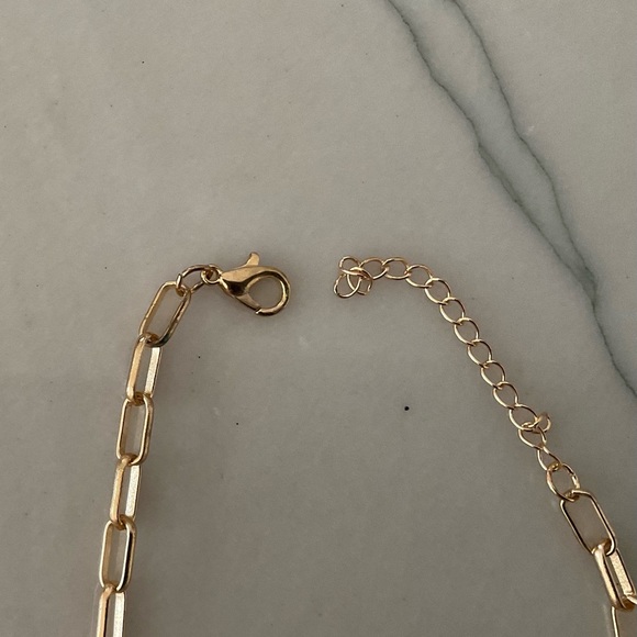 Smiley Face Necklace with White Face gold tone chain - Picture 3 of 4